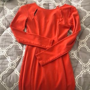 Bar III orange fitted orange dress